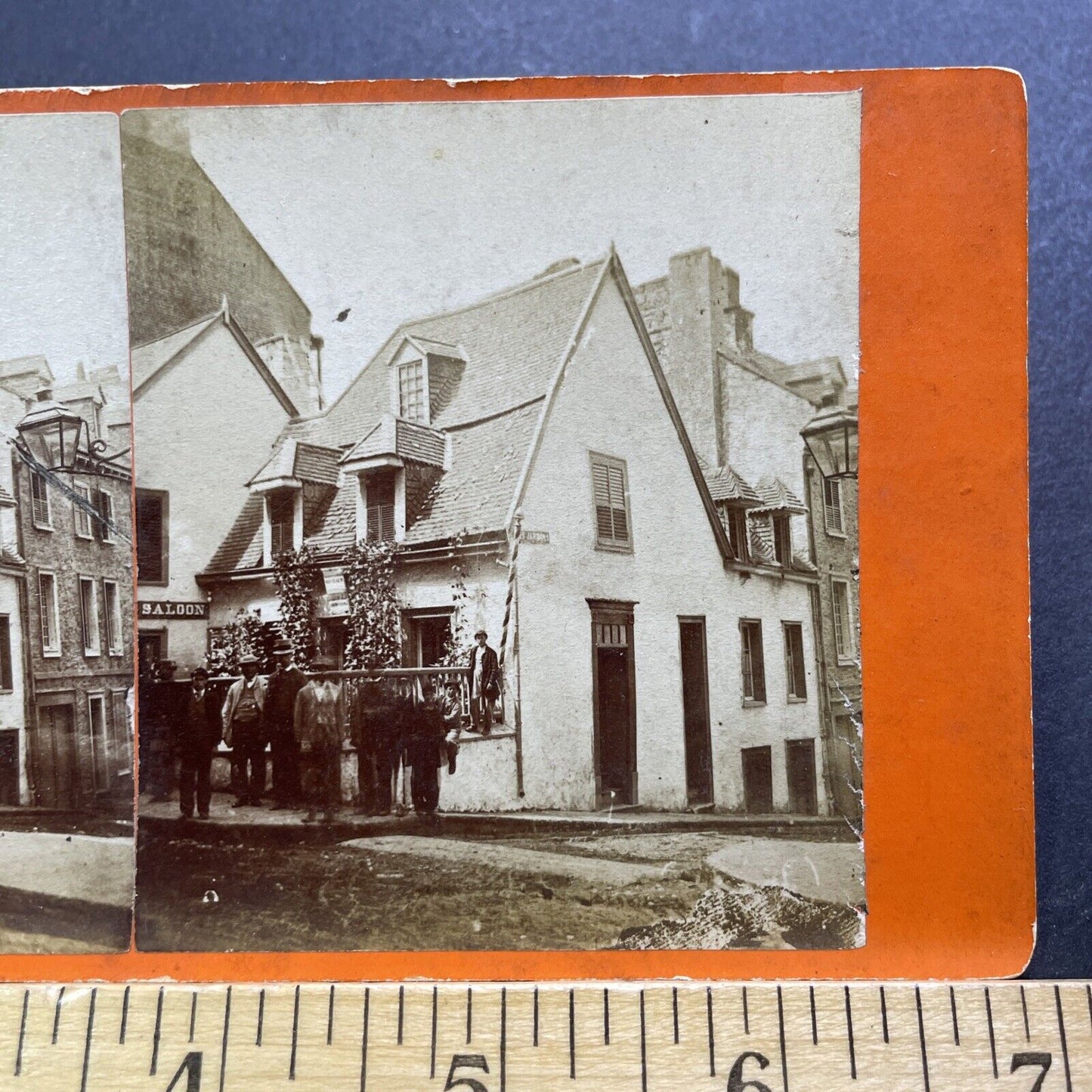 Antique 1860 General Montcalm's House Quebec City Stereoview Photo Card V3421