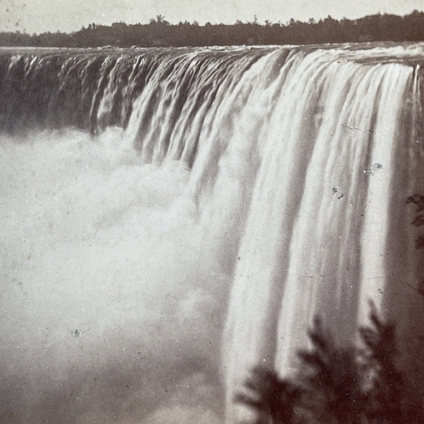 The Top of Niagara Falls Canada Side Stereoview J.G. Parks Antique c1870 Y2846