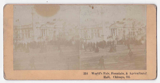 Antique 1893 Chicago Columbian Exposition Fountain Agricultural Photo Card P050