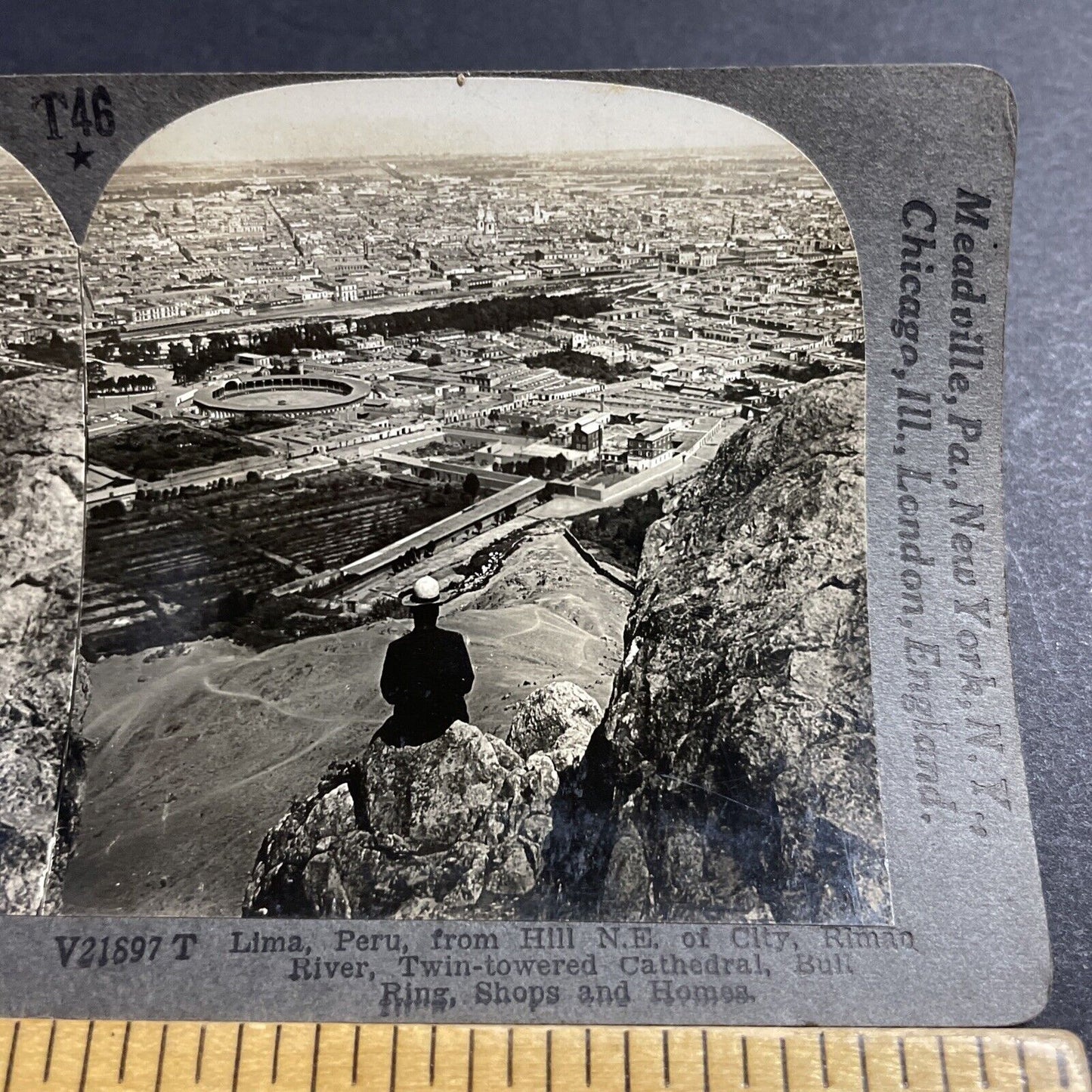 Antique 1920s Lima Peru City View Stereoview Photo Card P5056