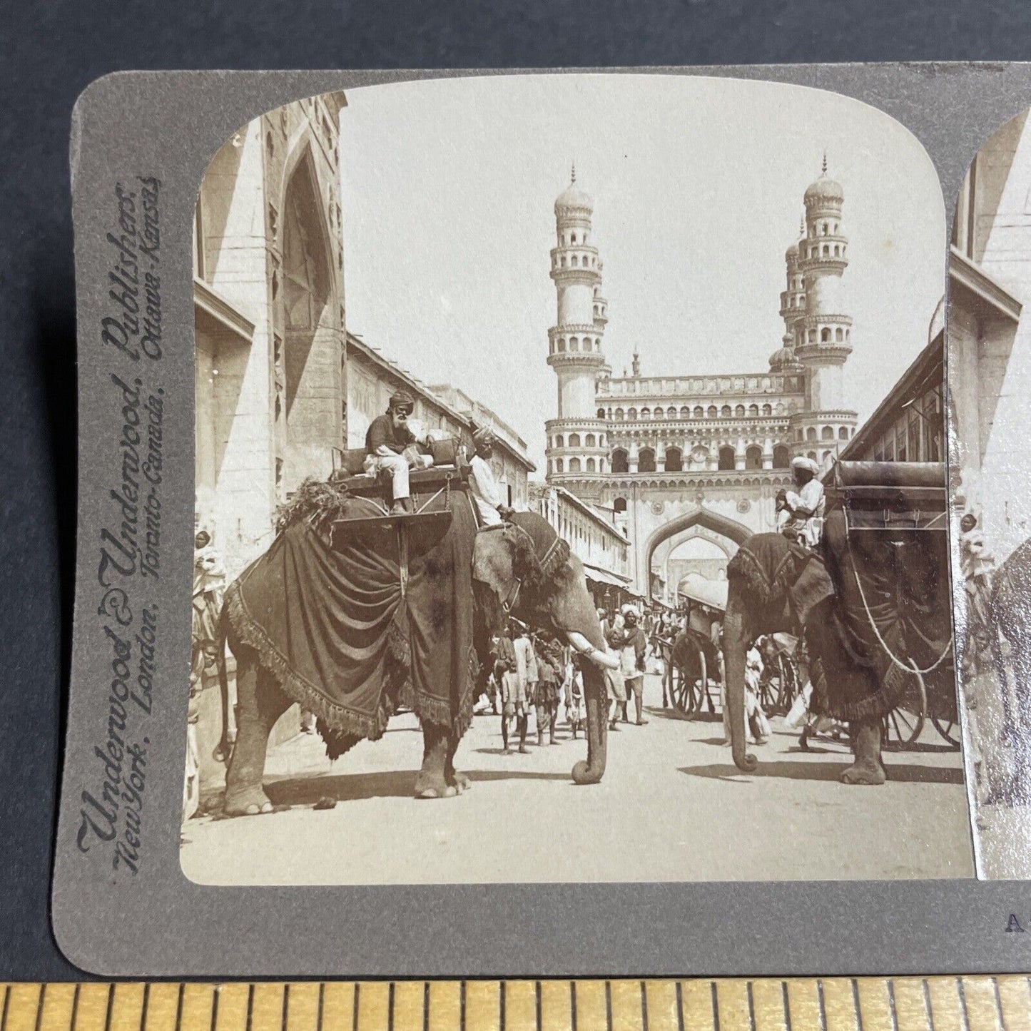 Antique 1903 Man Riding A Huge Elephant In India Stereoview Photo Card P5650