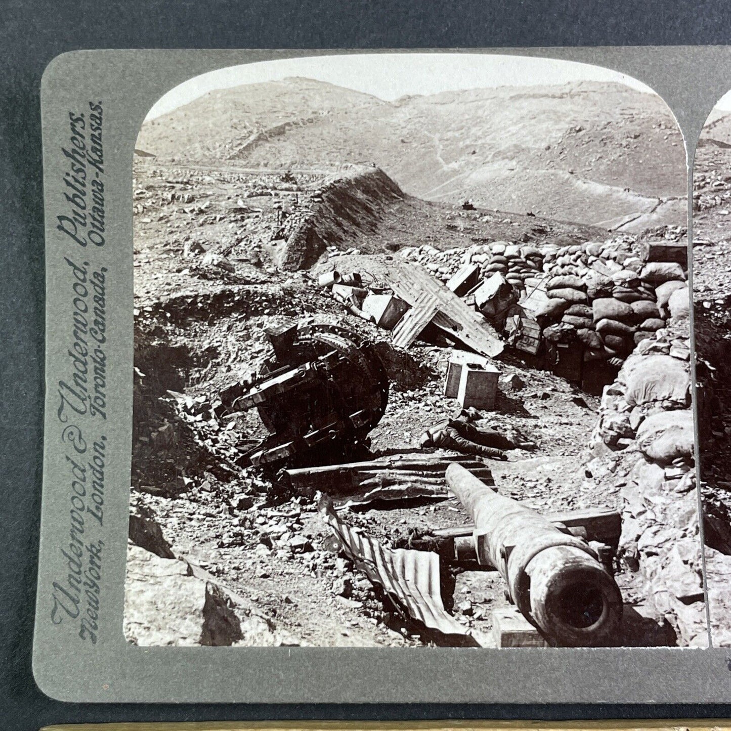 Russian Defences Destroyed Stereoview Russo-Sino War Antique c1905 X4219