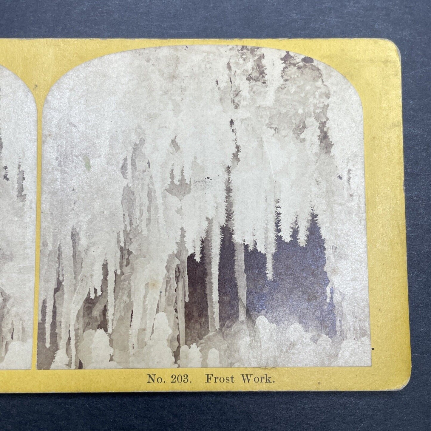 Antique 1870s Frost Patterns On Mt Washington Summit Stereoview Photo Card P1155