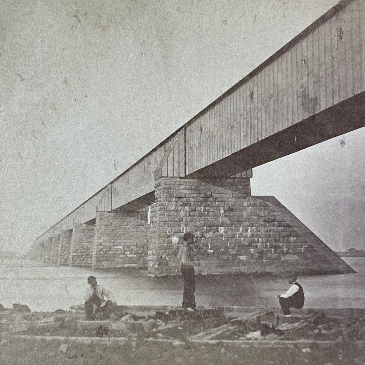 Victoria Bridge Montreal Quebec Canada Stereoview c1860s Y1708