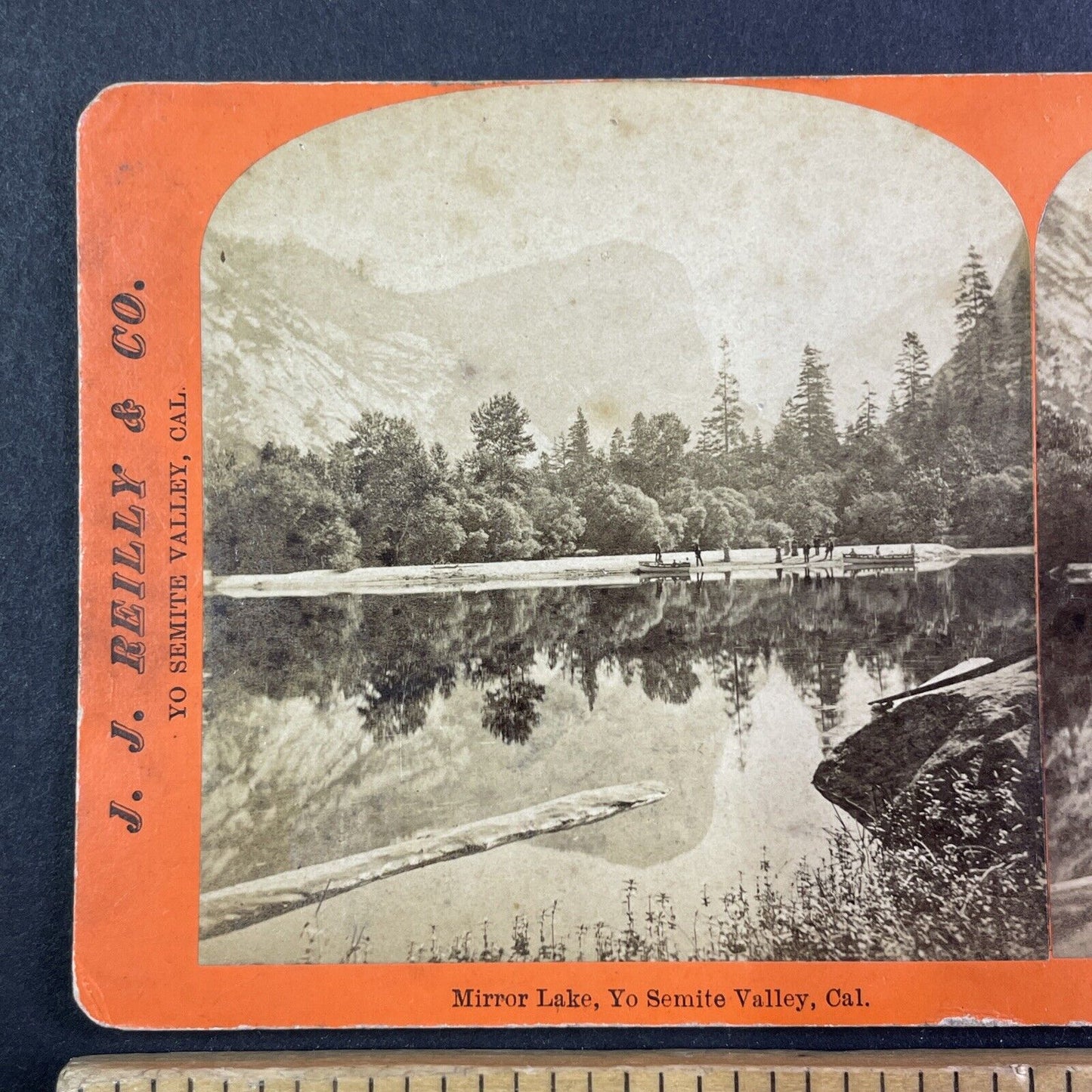 Mirror Lake Yosemite California Stereoview J.J. Reilly Antique c1860s Y1408