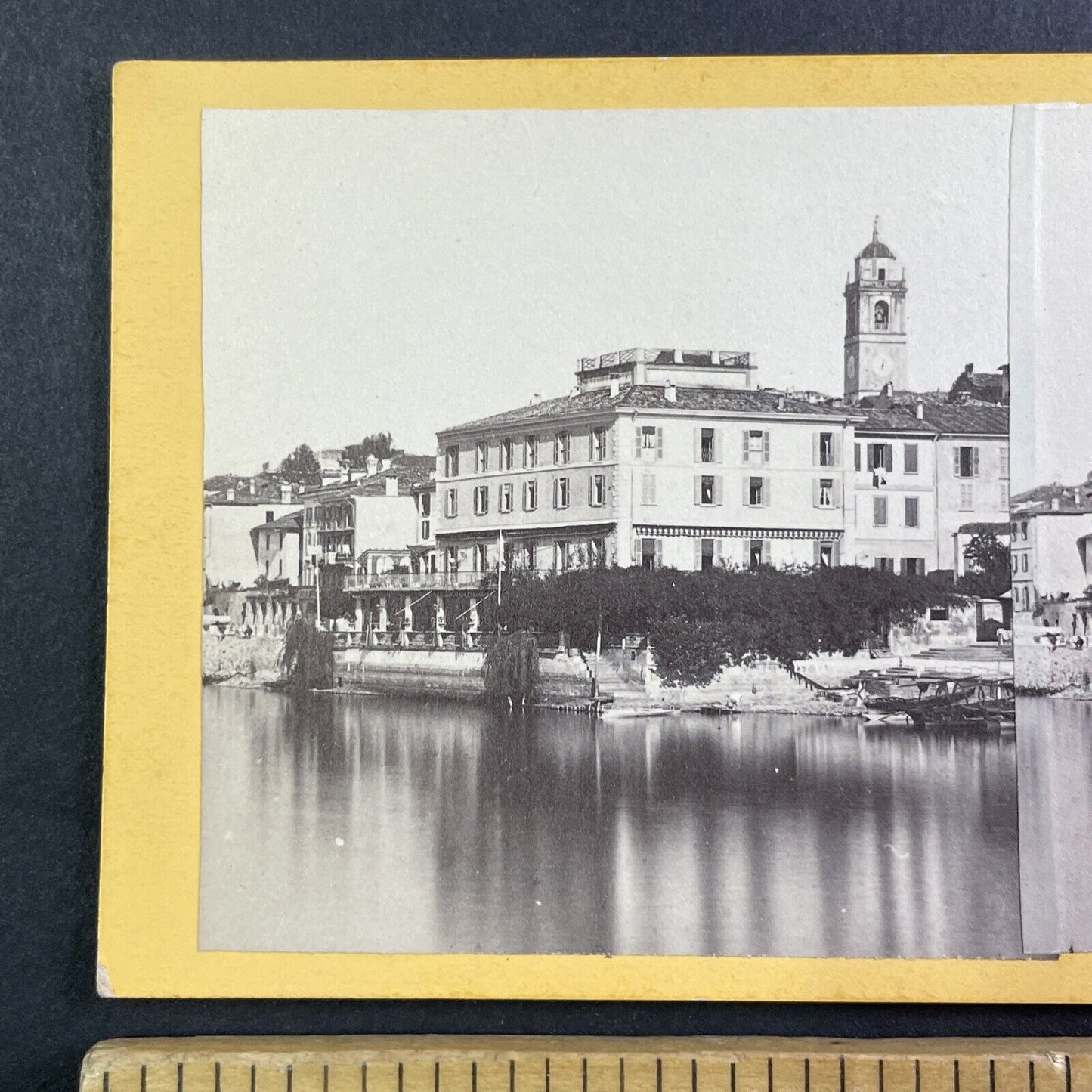 Bellevue Hotel Zurich Switzerland Stereoview Swiss Hotel Antique c1860 X3798