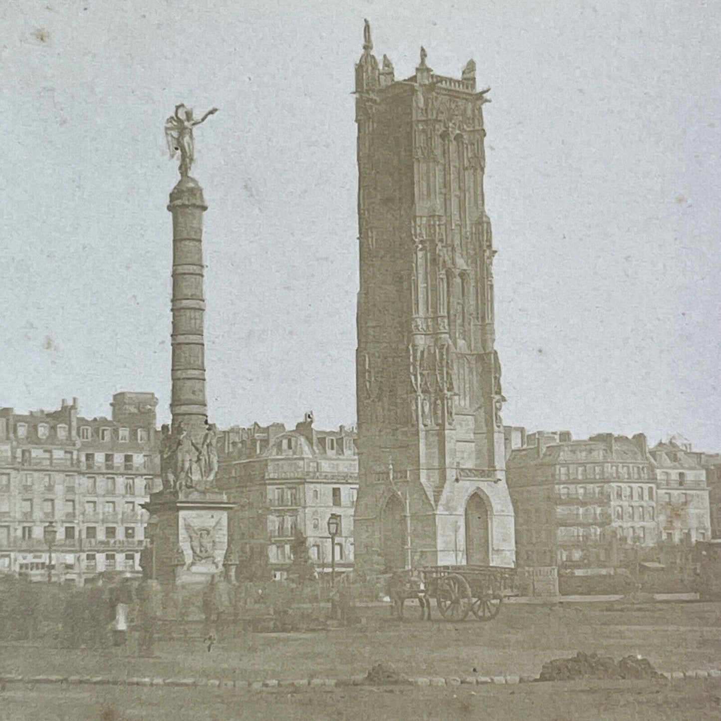 St. Jacques Gothic Tower Paris France Stereoview Antique c1855 Y1106