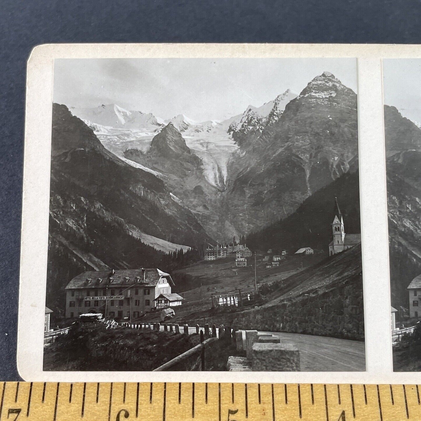 Antique 1925 Hotel Bella Vista South Tyrol Italy OOAK Stereoview Photo Card 3242