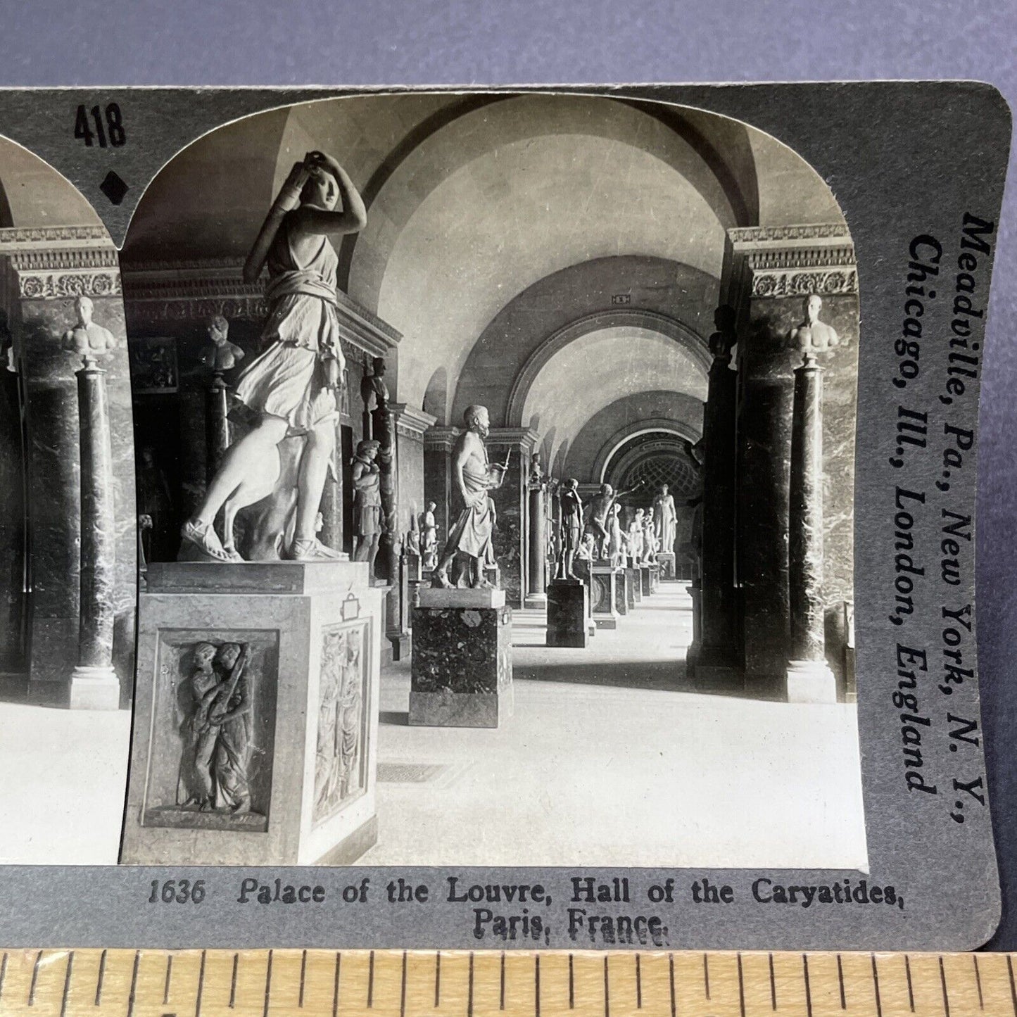 Antique 1920s Sculptures In The Louvre Paris France Stereoview Photo Card V2948