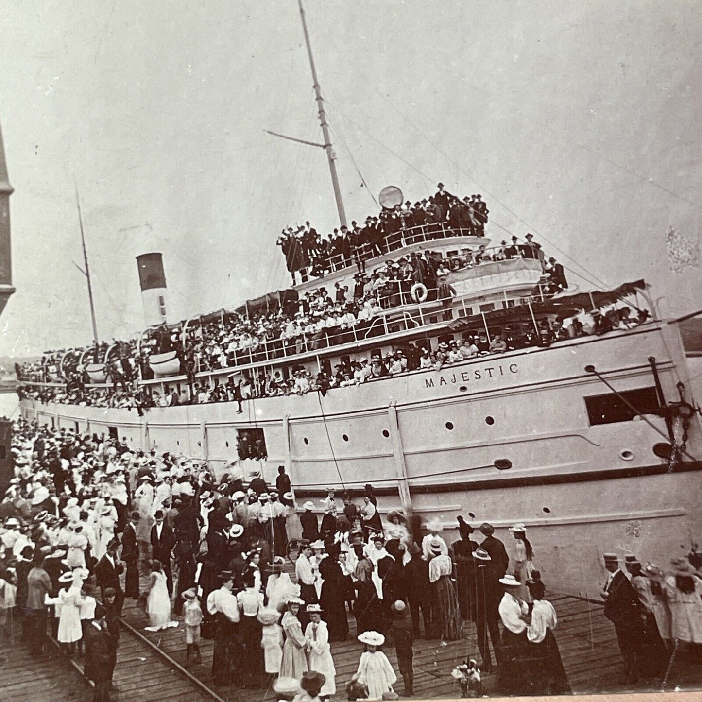 Steamer Majestic in Midland Ontario Canada Stereoview J.W. Bald c1899 Y478