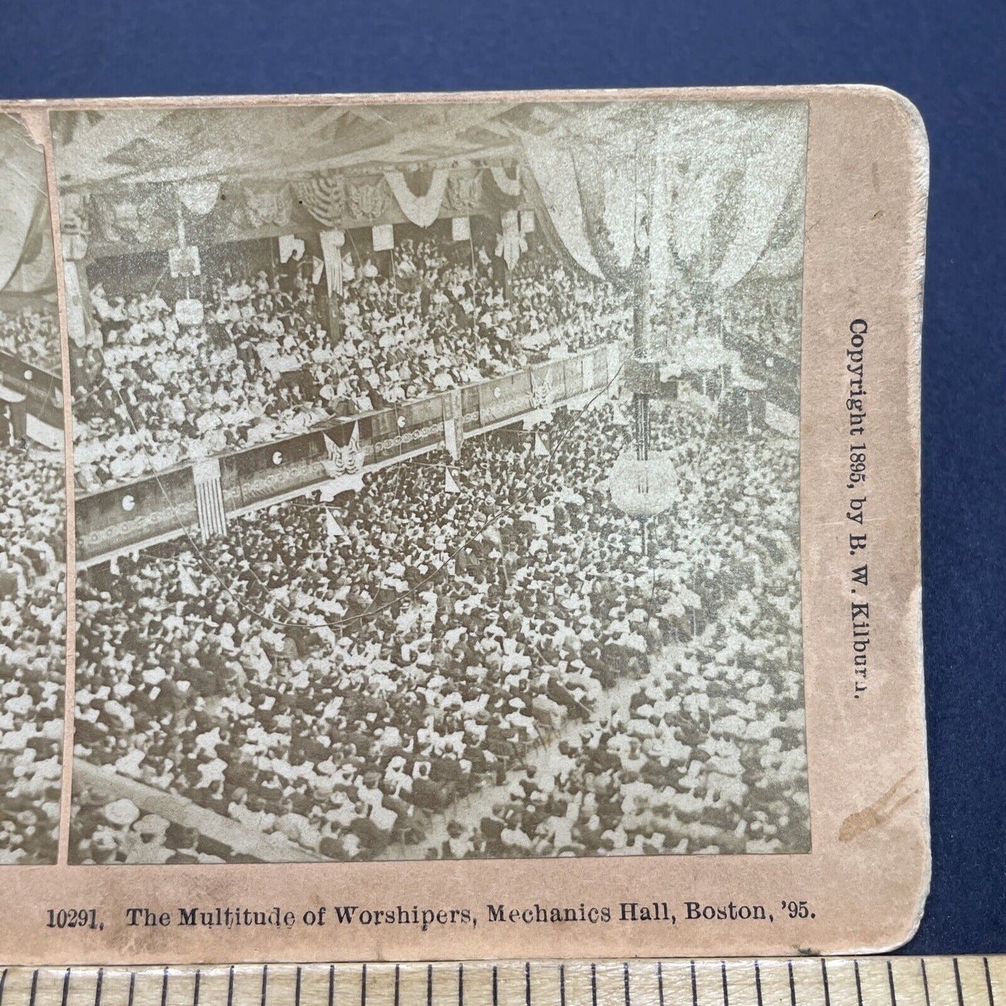 Antique 1895 Christian Endeavour Society Boston Stereoview Photo Card V1743