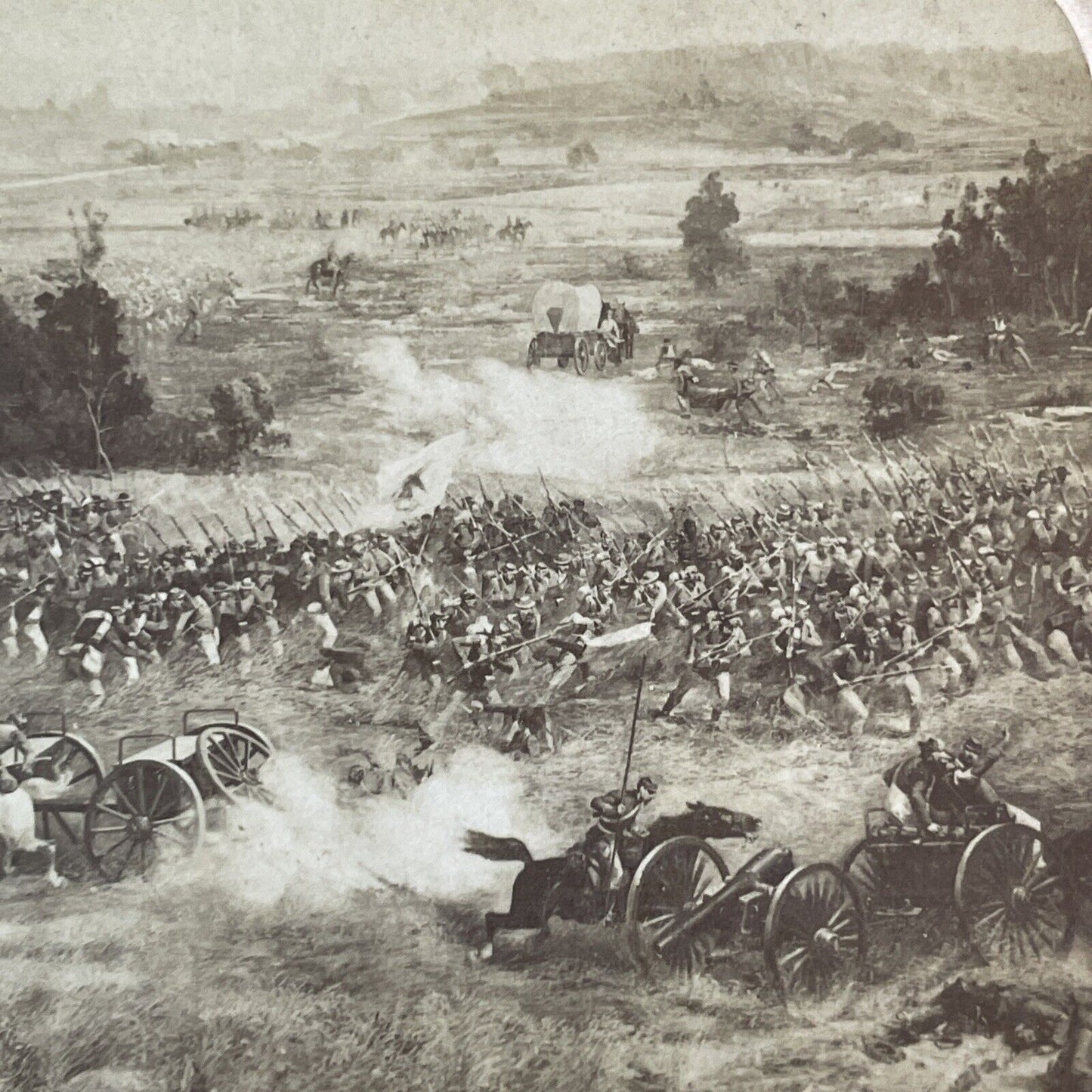 Battle of Gettysburg Civil War Charge Stereoview JF Jarvis Antique c1890s X4126