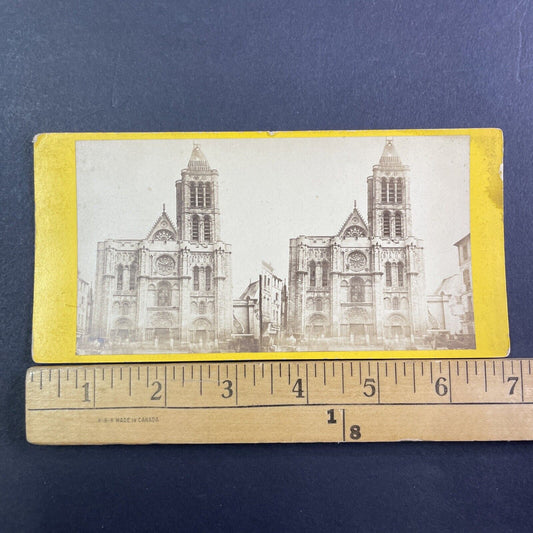 Basilica Cathedral of Saint Denis Church Stereoview France Antique c1870 X3502