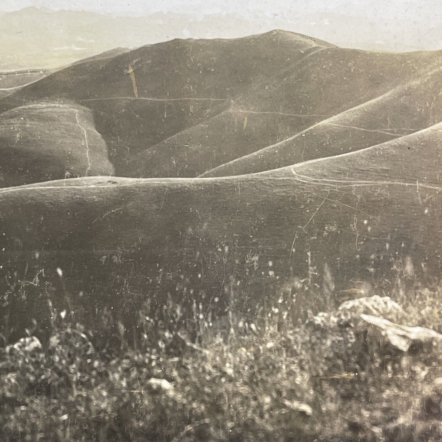 Mountain Range in Dalian China Stereoview Russo-Sino War Antique c1905 Y1151