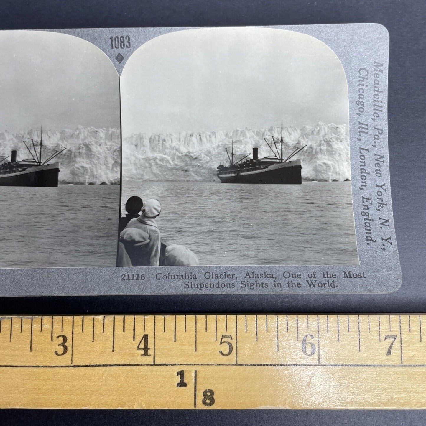 Antique 1905 Prince William Sound Alaska Glacier Stereoview Photo Card P906