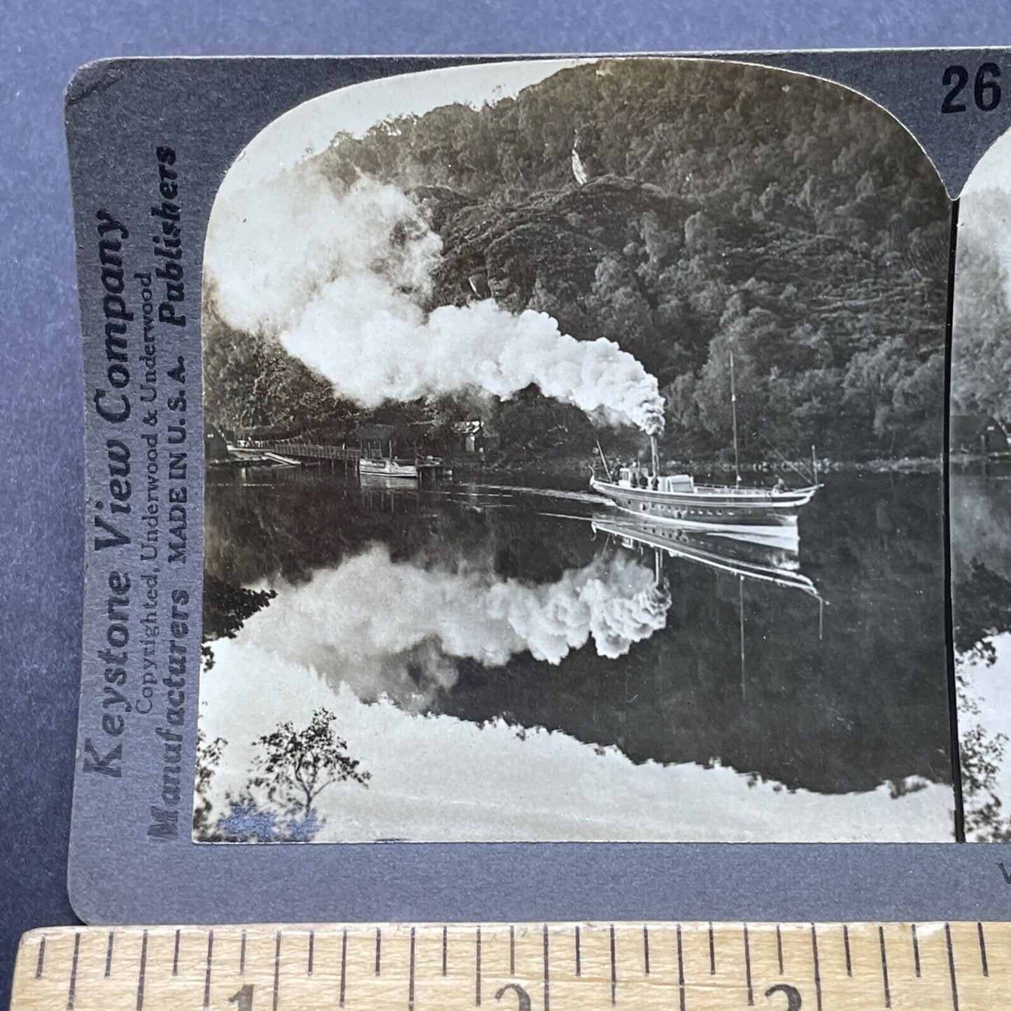 Antique 1910s Passenger Steamship Loch Katrine Scotl Stereoview Photo Card P2772