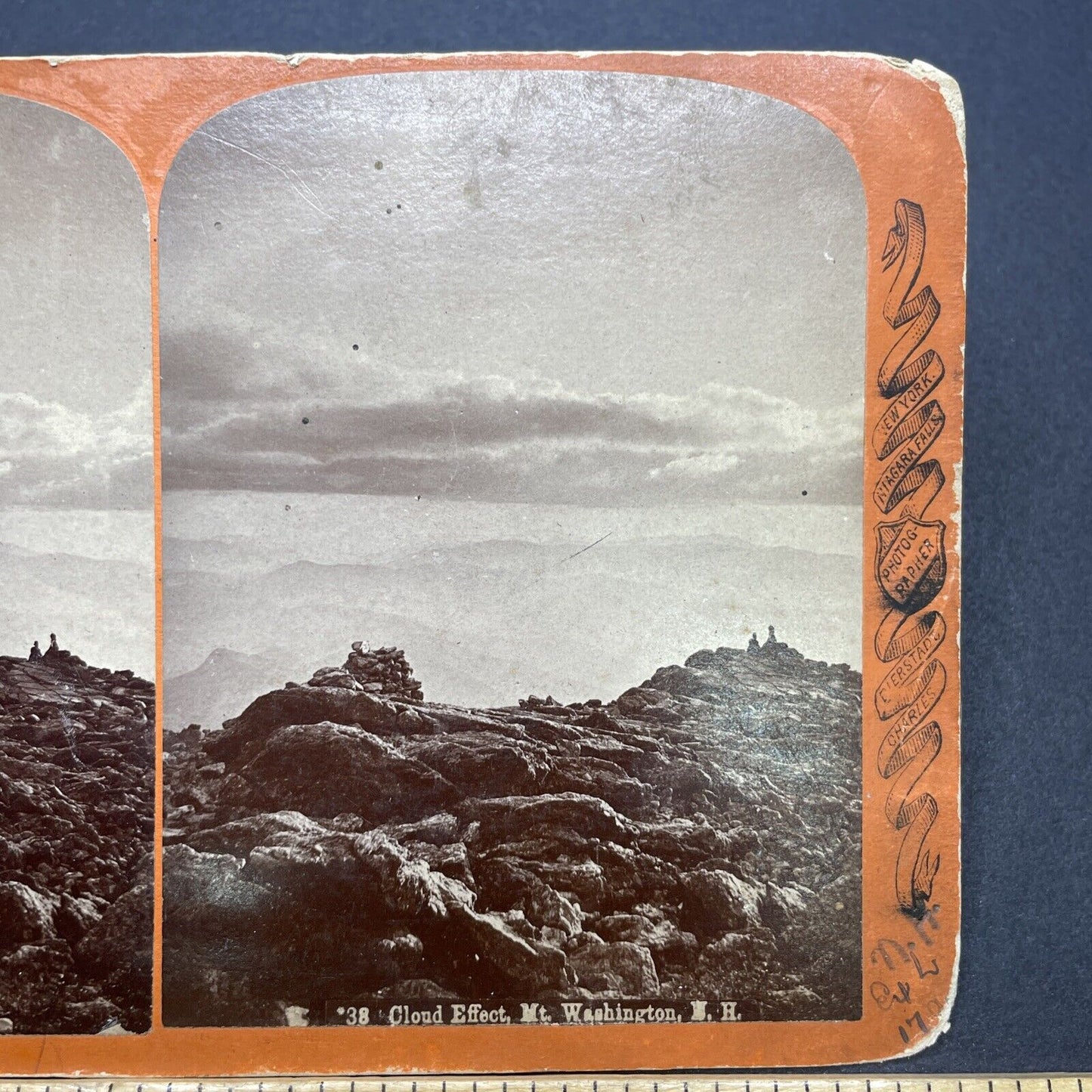 Antique 1874 The Peak Of Mount Washington NH Stereoview Photo Card V1733