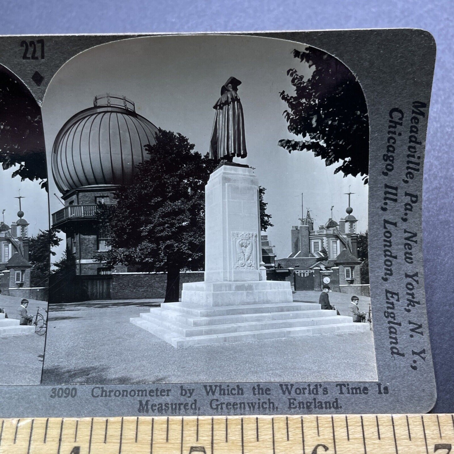 Antique 1920s Astronomy Telescope Greenwich England Stereoview Photo Card V2955