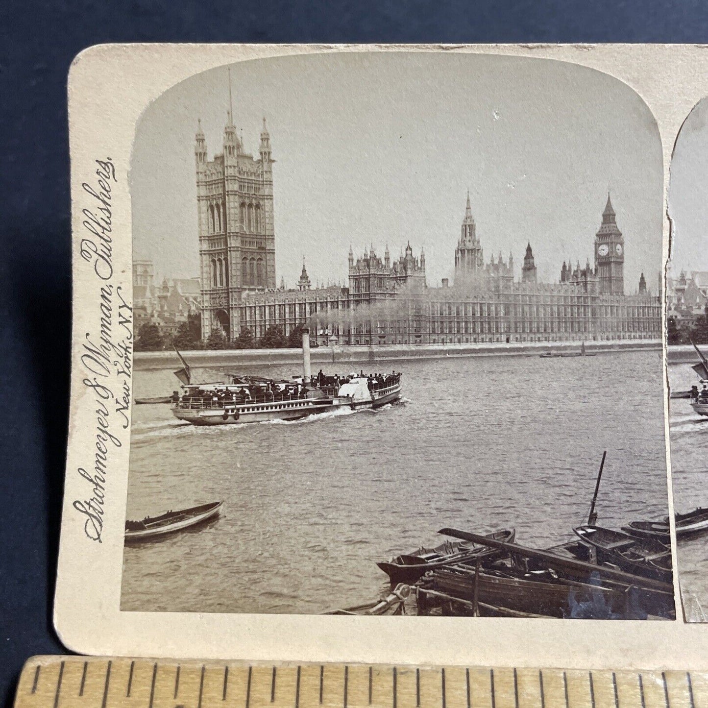 Antique 1896 House Of Parliament London England Stereoview Photo Card P5199