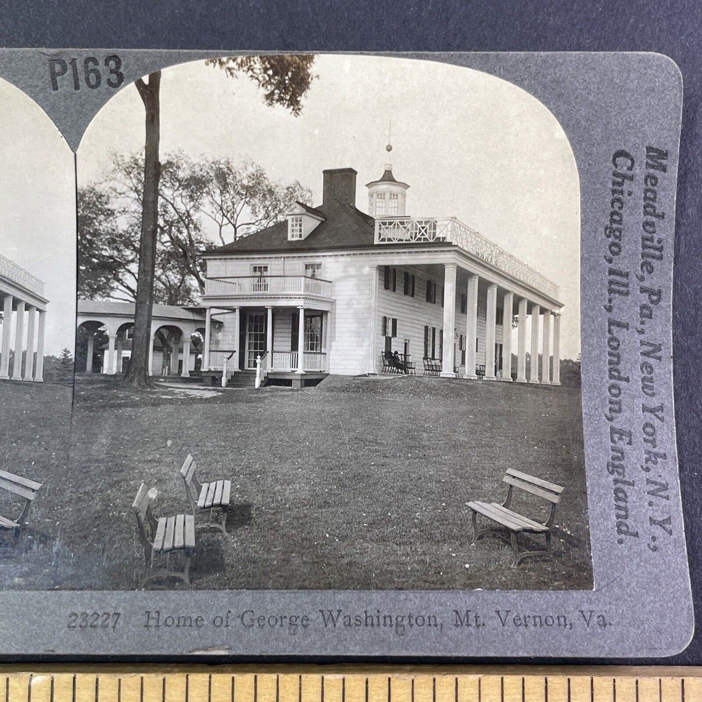 George Washington House Stereoview Mount Vernon Virginia c1910s Y2192