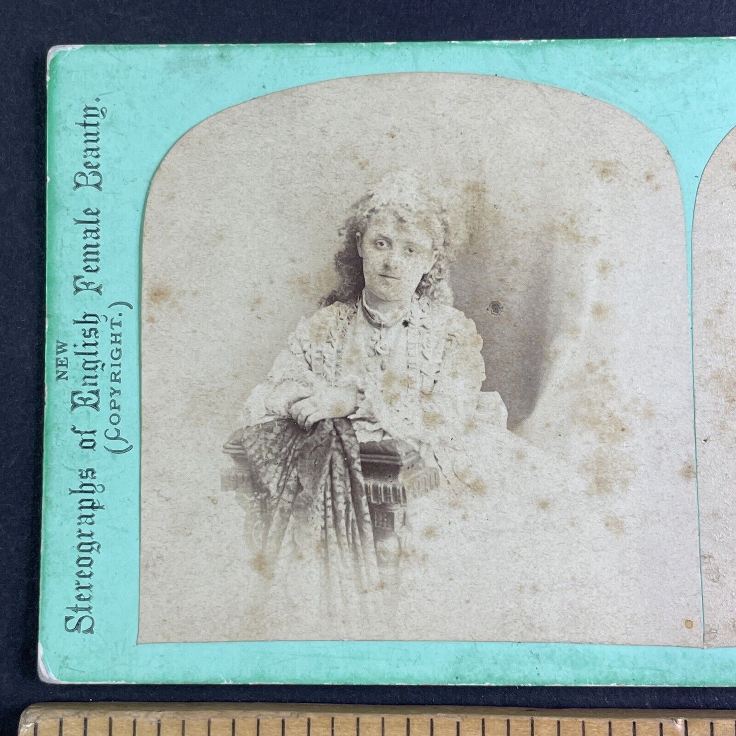 Actress Kate Santley aka Evangeline Estelle Gazina Stereoview Antique 1875 X3620