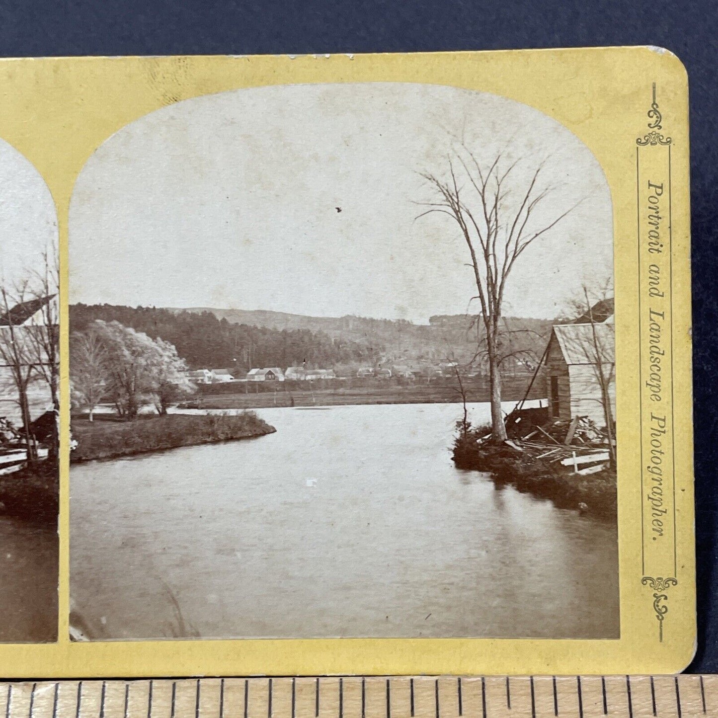 Antique 1870s Ashuelot River Keene New Hampshire Stereoview Photo Card V2142