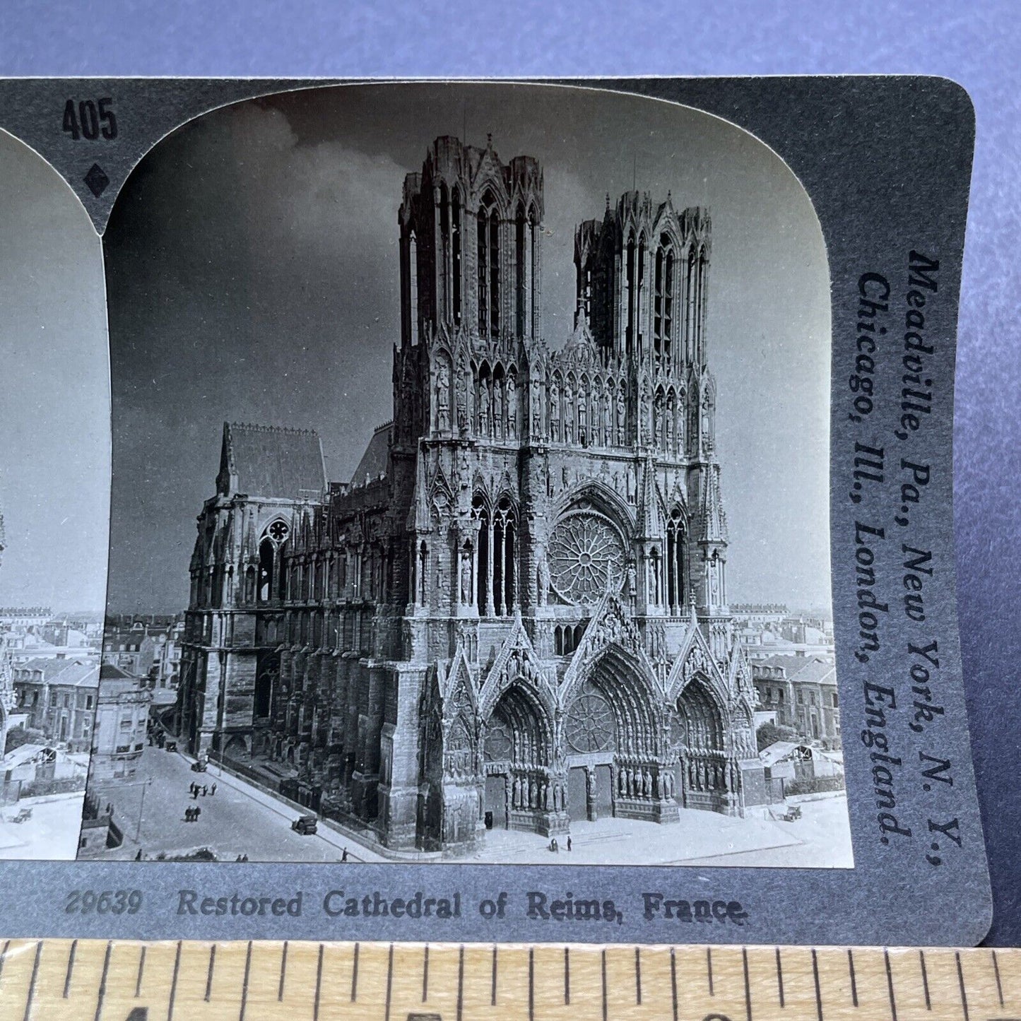 Antique 1920s Reims Church Cathedral France Stereoview Photo Card V2942