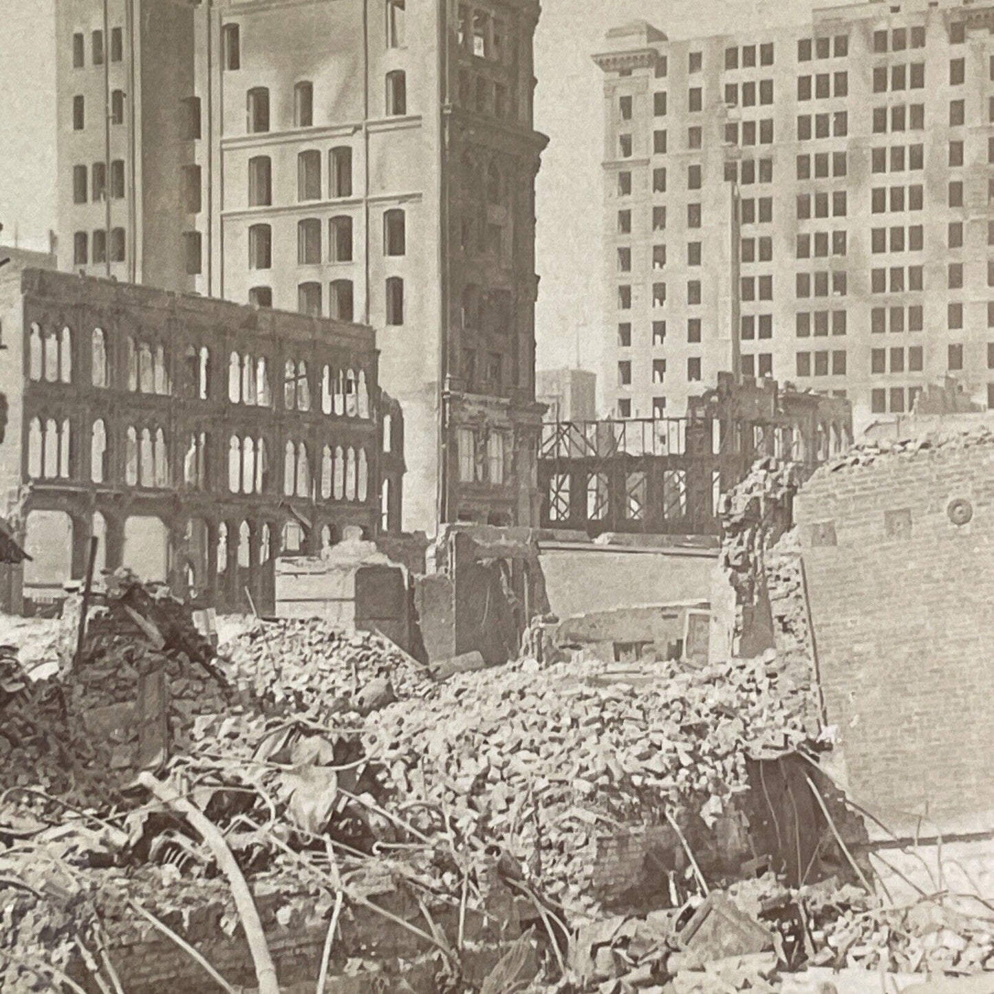 San Francisco Earthquake California St Stereoview Photo Card Antique 1906 X814