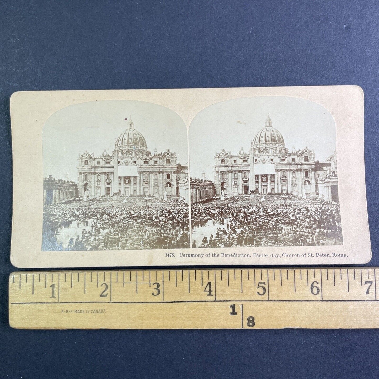 Easter Ceremony St. Peter's Basilica Stereoview Rome Italy Antique c1880 X3613