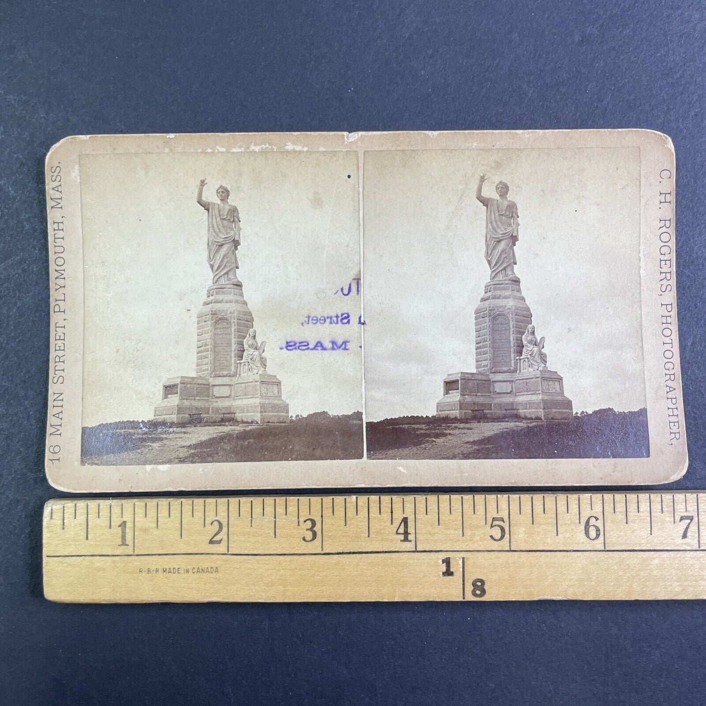 National Monument Incomplete Stereoview Charles H. Rogers Antique c1878 X3870