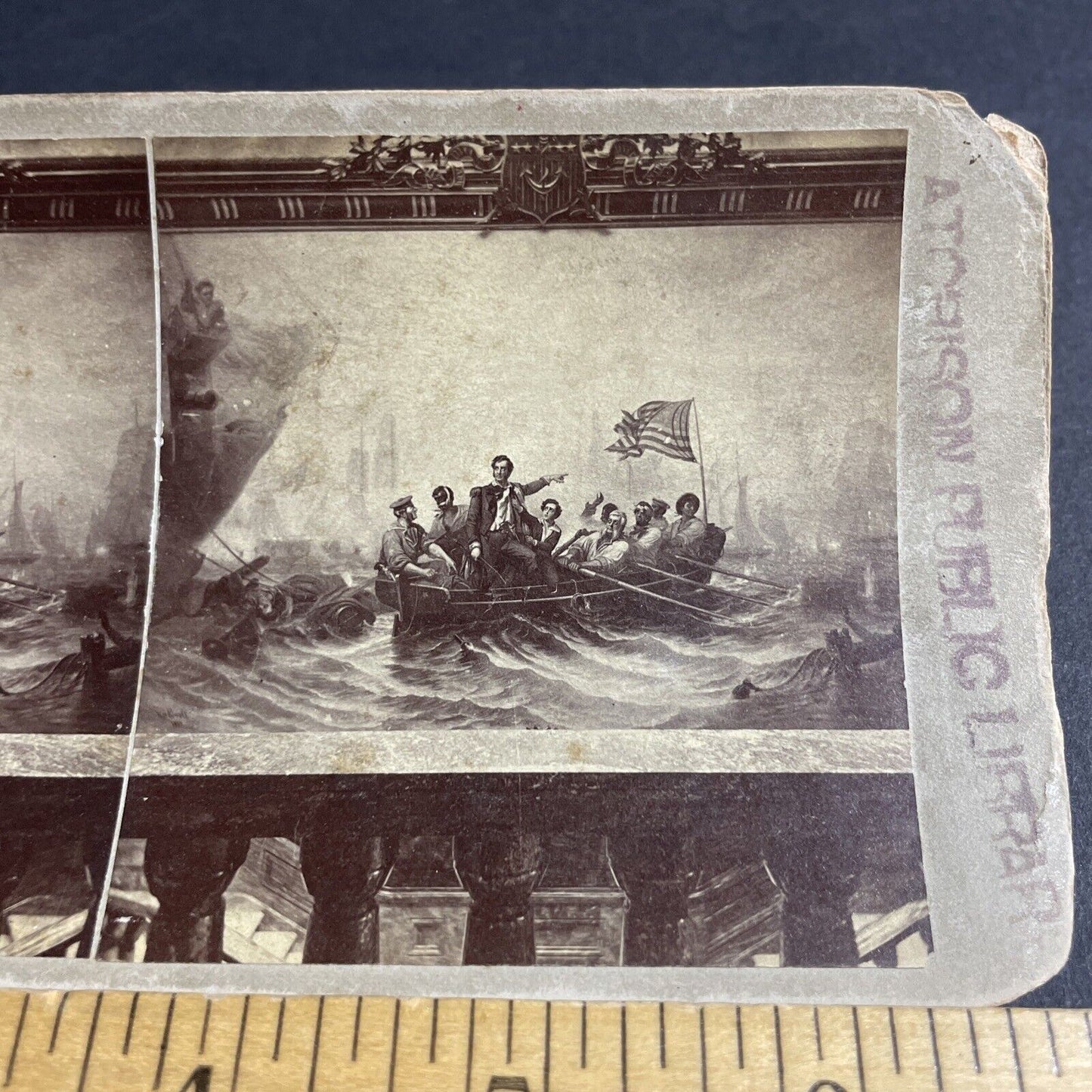 Antique 1870s Start Of The American Revolution Stereoview Photo Card P4271