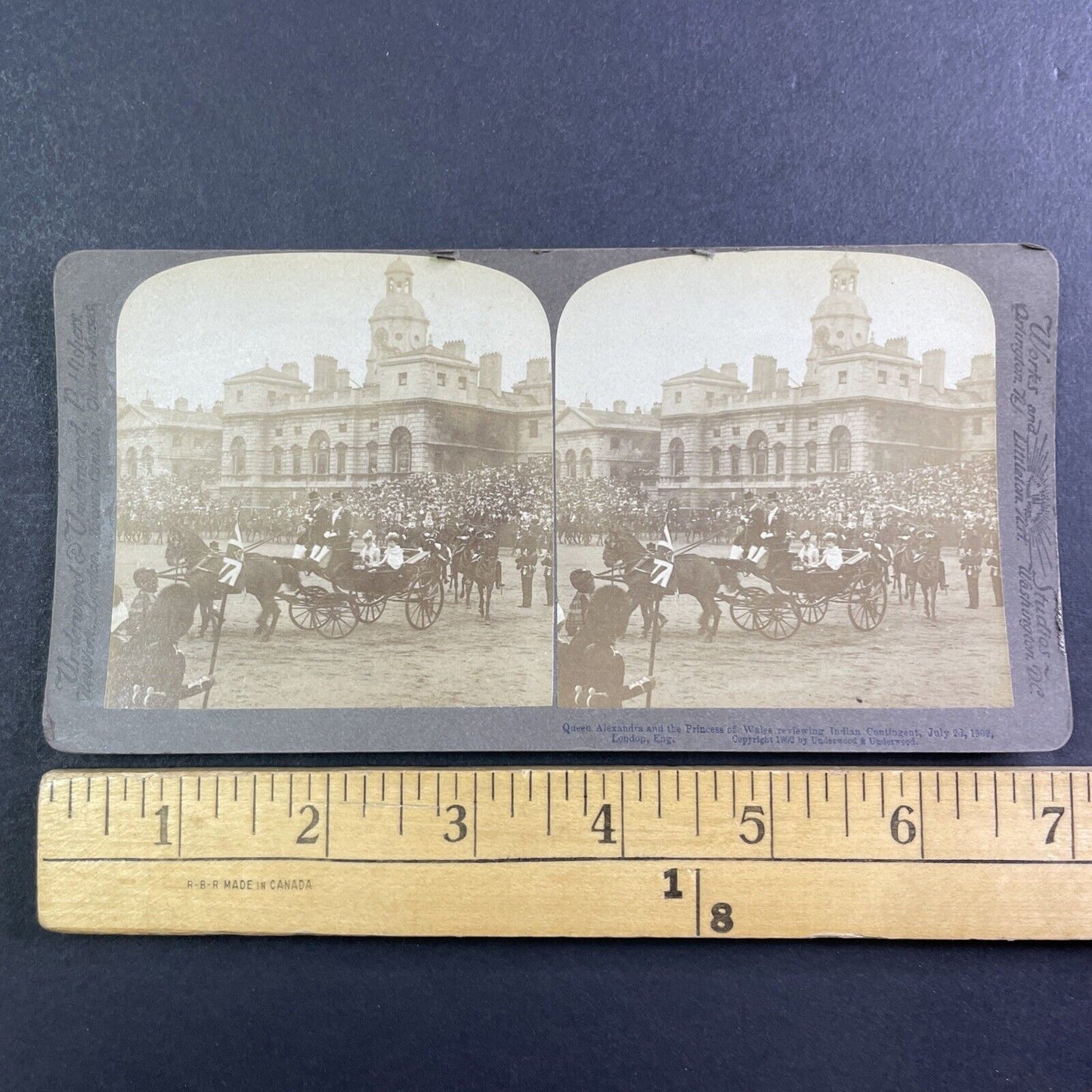 Queen Alexandra Military Parade Stereoview London England Antique c1902 Y149