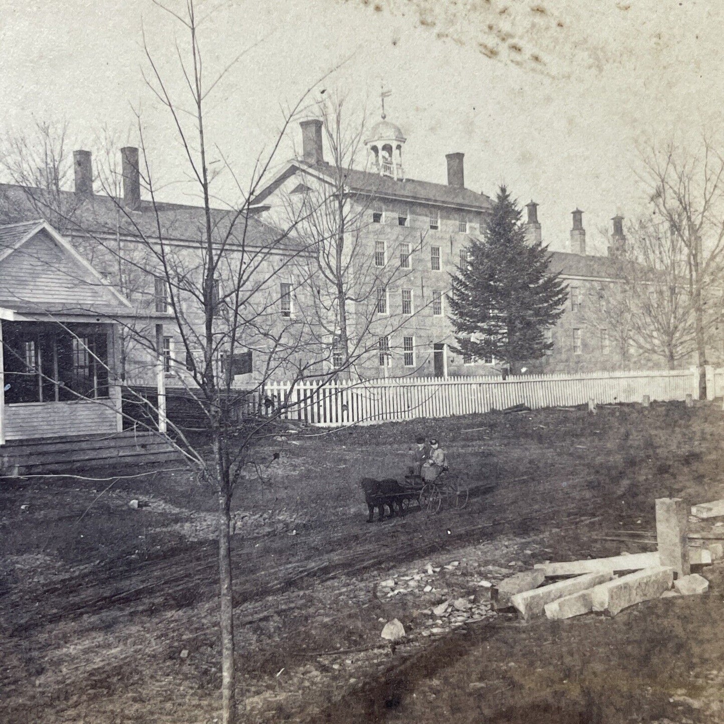 Antique 1860s New Hampshire State Prison Concord NH Stereoview Photo Card V2091