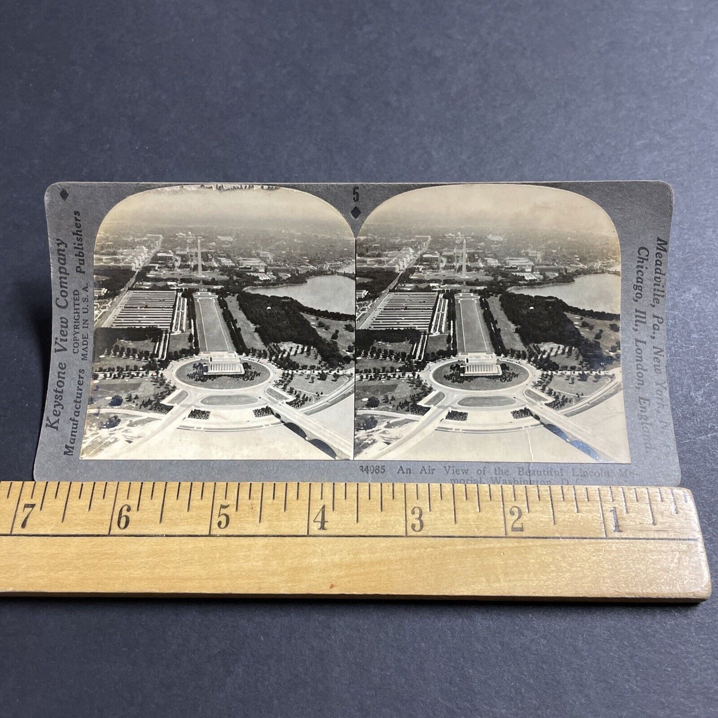 Antique 1920s The Lincoln Memorial Washington DC Stereoview Photo Card P4972