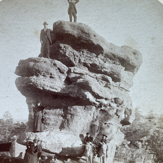 Antique 1898 Balanced Rock Colorado Springs CO Stereoview Photo Card P2415