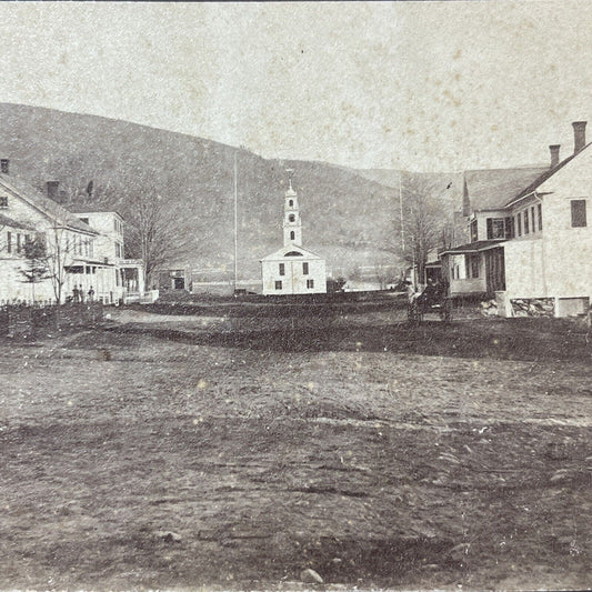 Antique 1870s Wentworth Village Common New Hampshire Stereoview Photo Card V1932