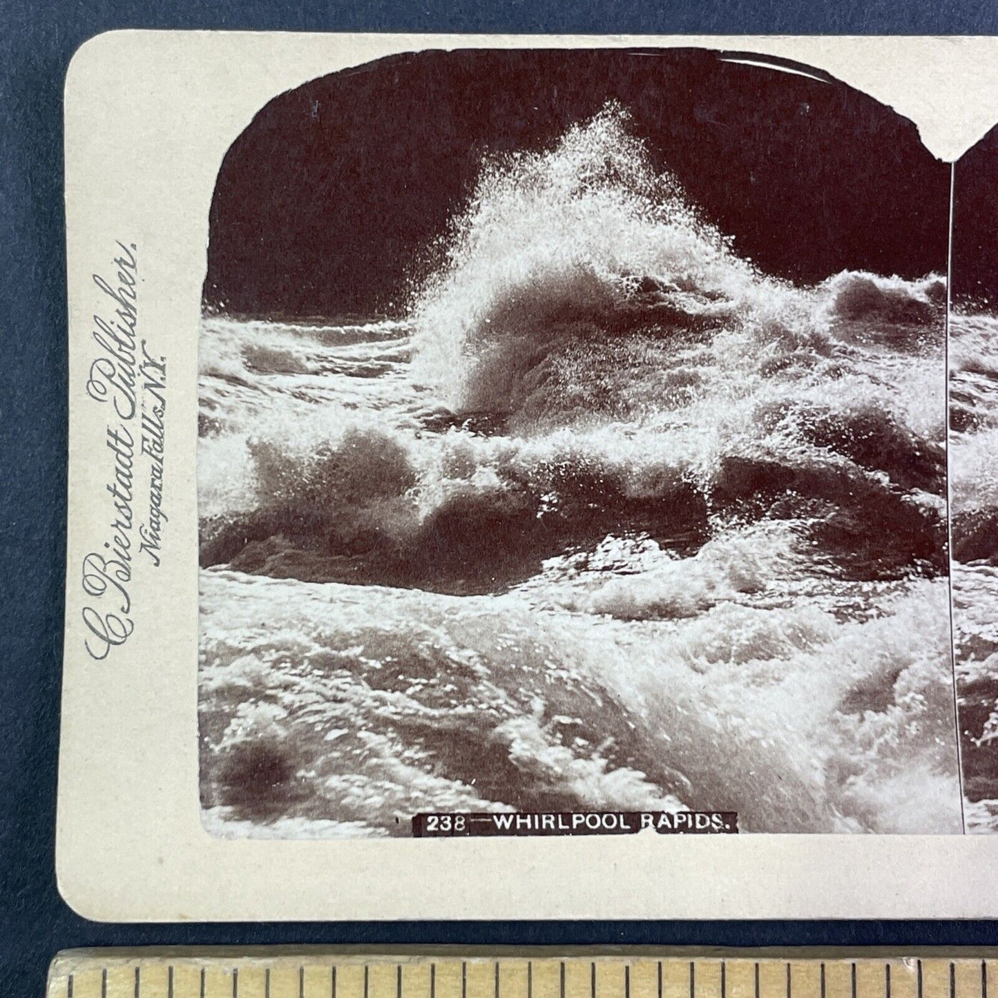 Niagara Falls Whirlpool Rapids Stereoview Charles Bierstadt Antique c1880 Y2481