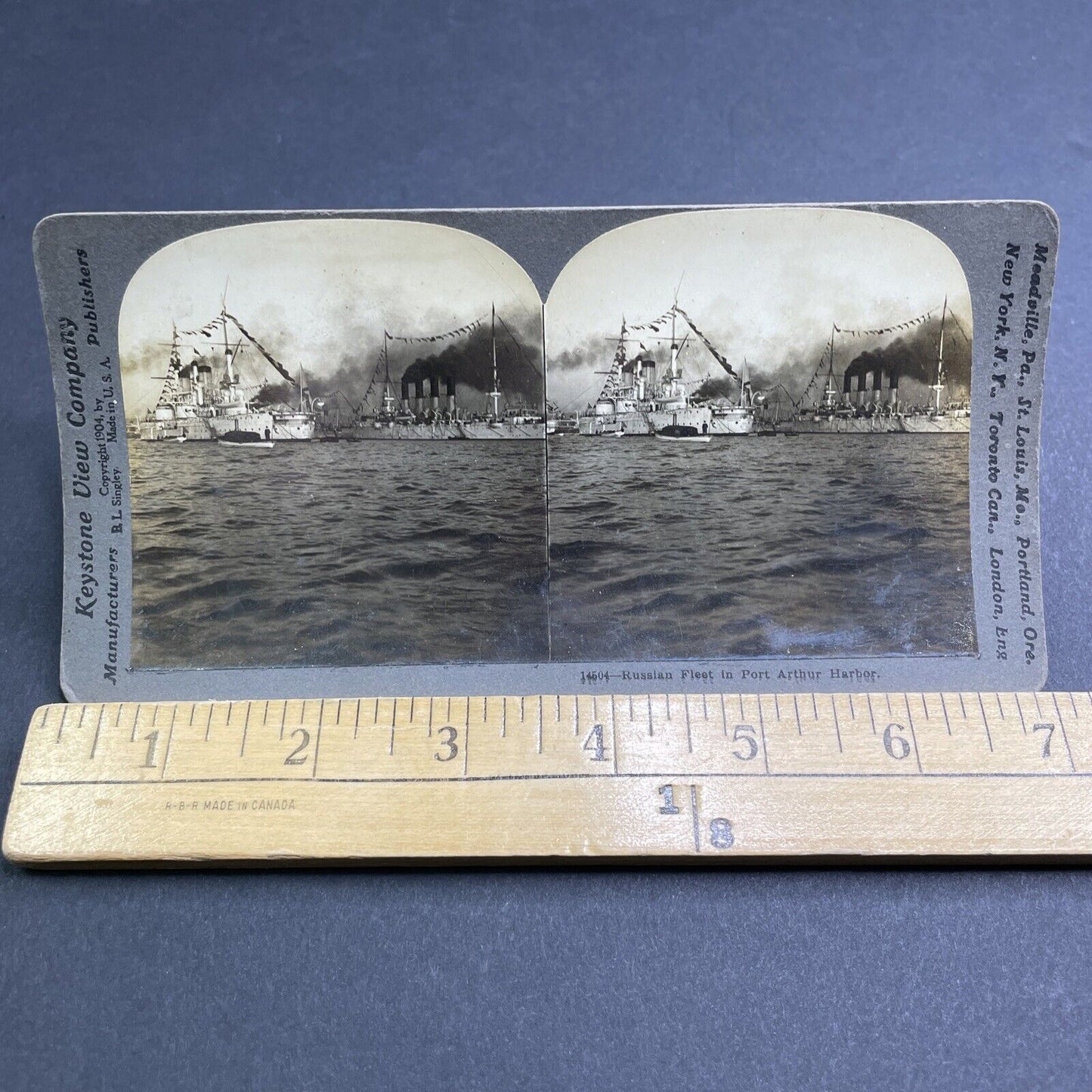 Antique 1904 Russian Navy Fleet Attacks Japan Stereoview Photo Card P1912