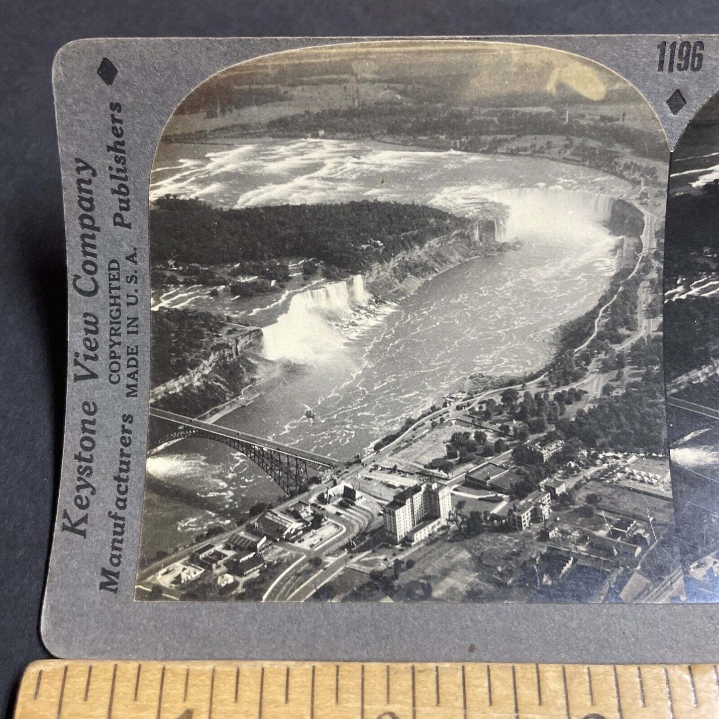 Antique 1920s Niagara Falls Ontario Aerial View Stereoview Photo Card P4905