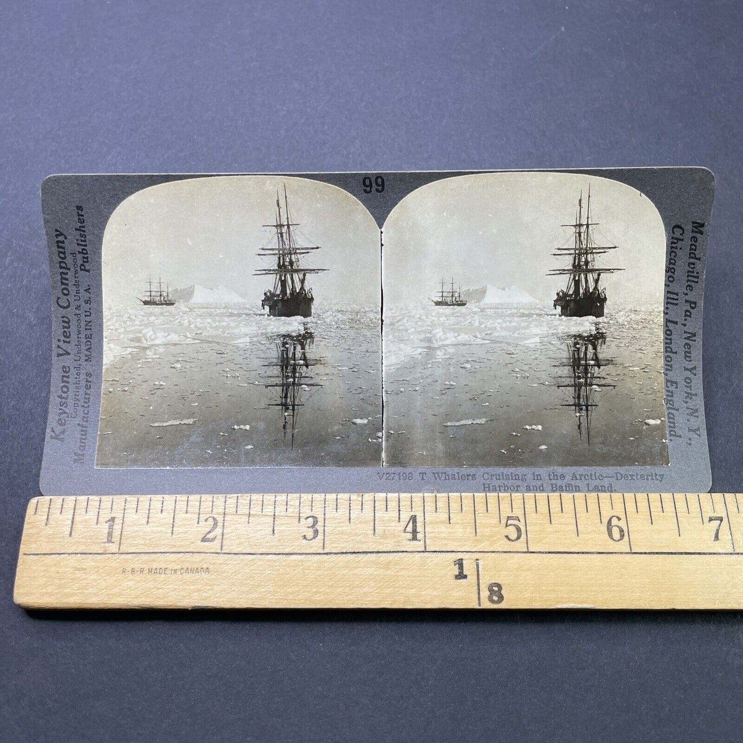 Antique 1902 Final Arctic Voyage Of Nova Zembla Ship Stereoview Photo Card P2803