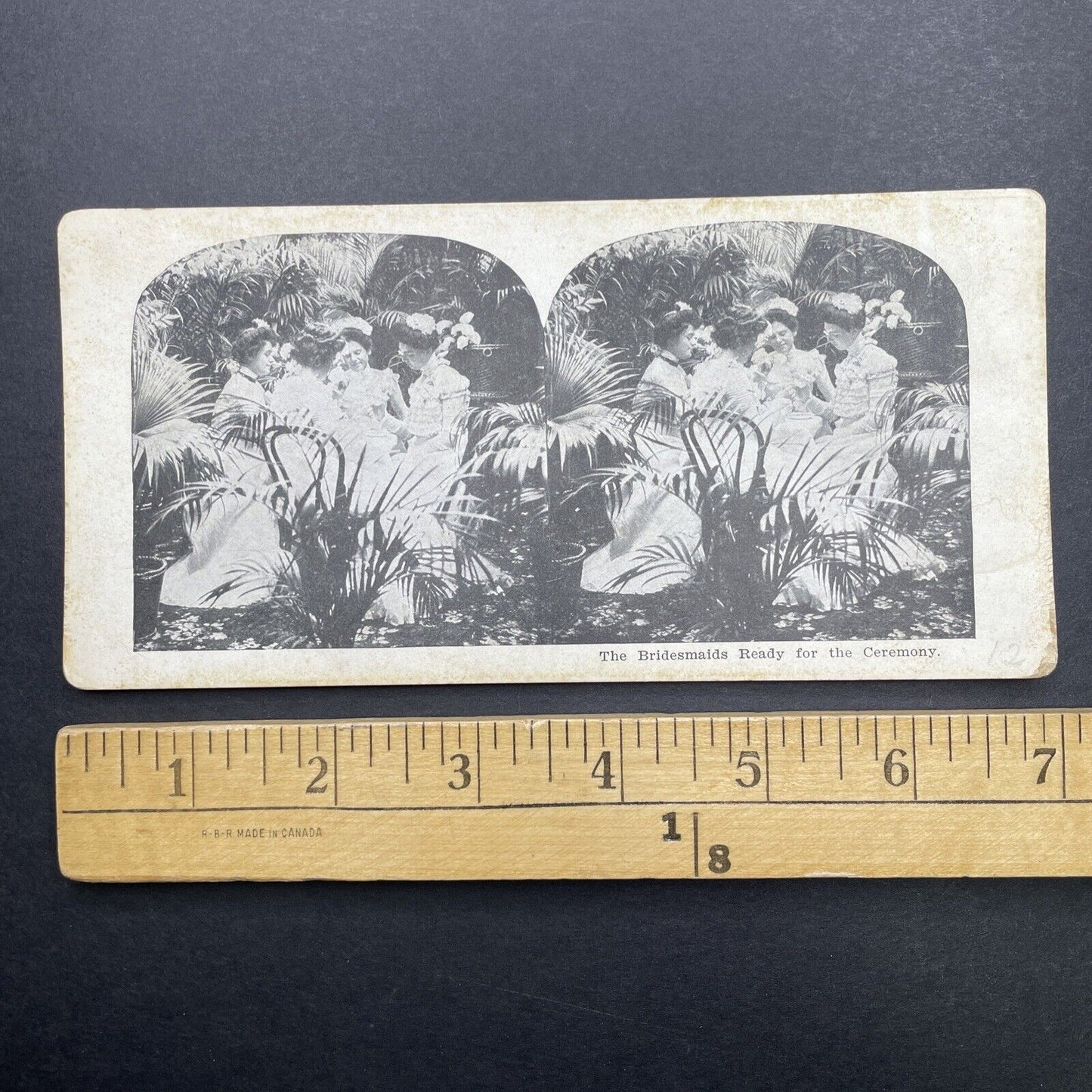 Antique 1905 Bridesmaids Having Tea Wedding Stereoview Photo Card P580-030