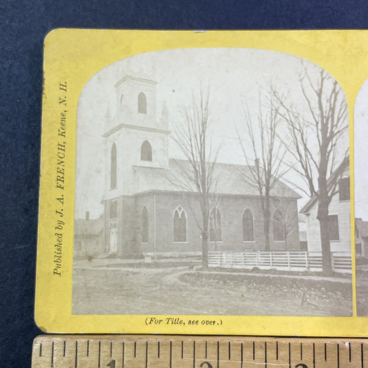 Congregational Church Claremont NH Stereoview JA French Antique c1870 X1211