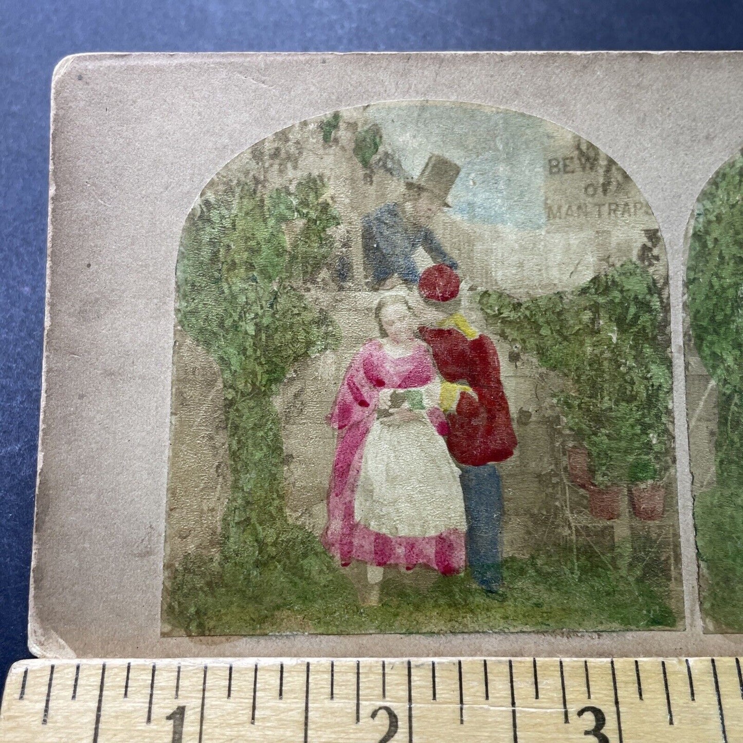 Antique 1850s Boy Kisses Girl Saint Paul Minnesota Stereoview Photo Card P4015