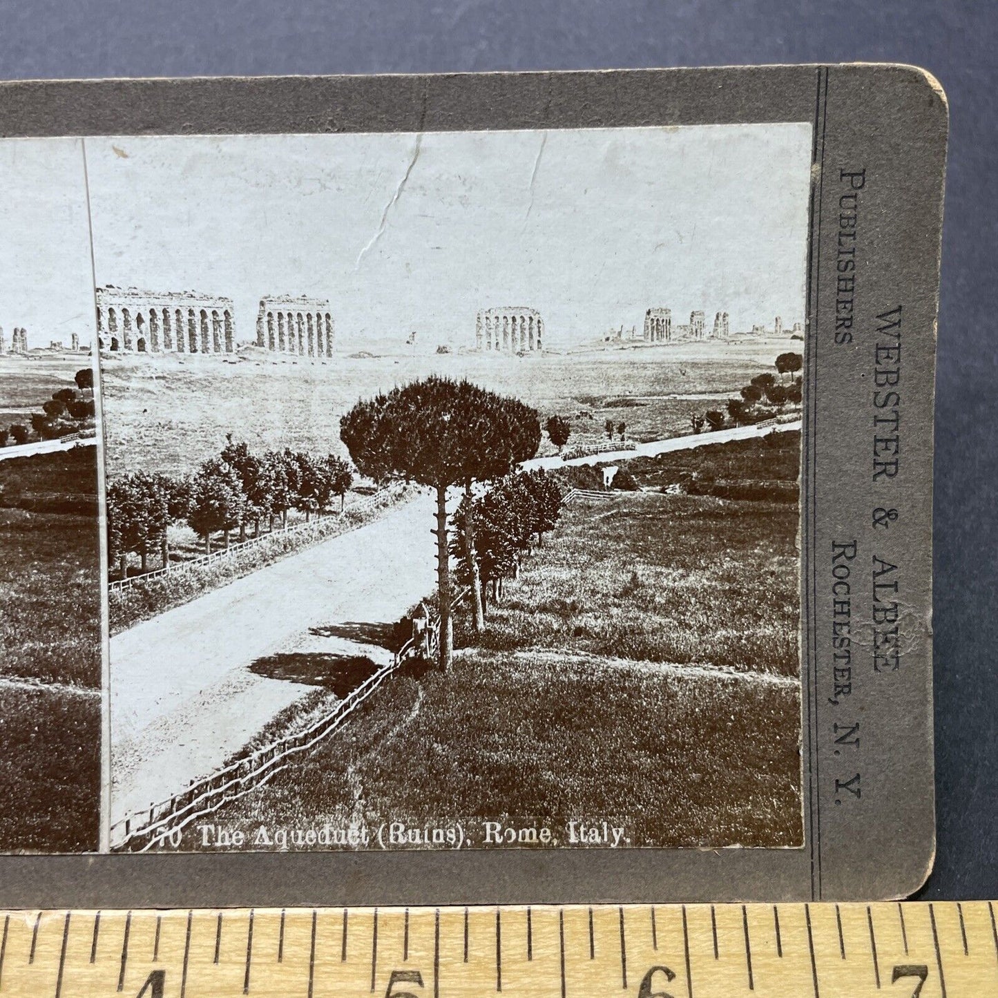 Antique 1890s Aquaduct Ruins In Rome Italy Stereoview Photo Card P2493