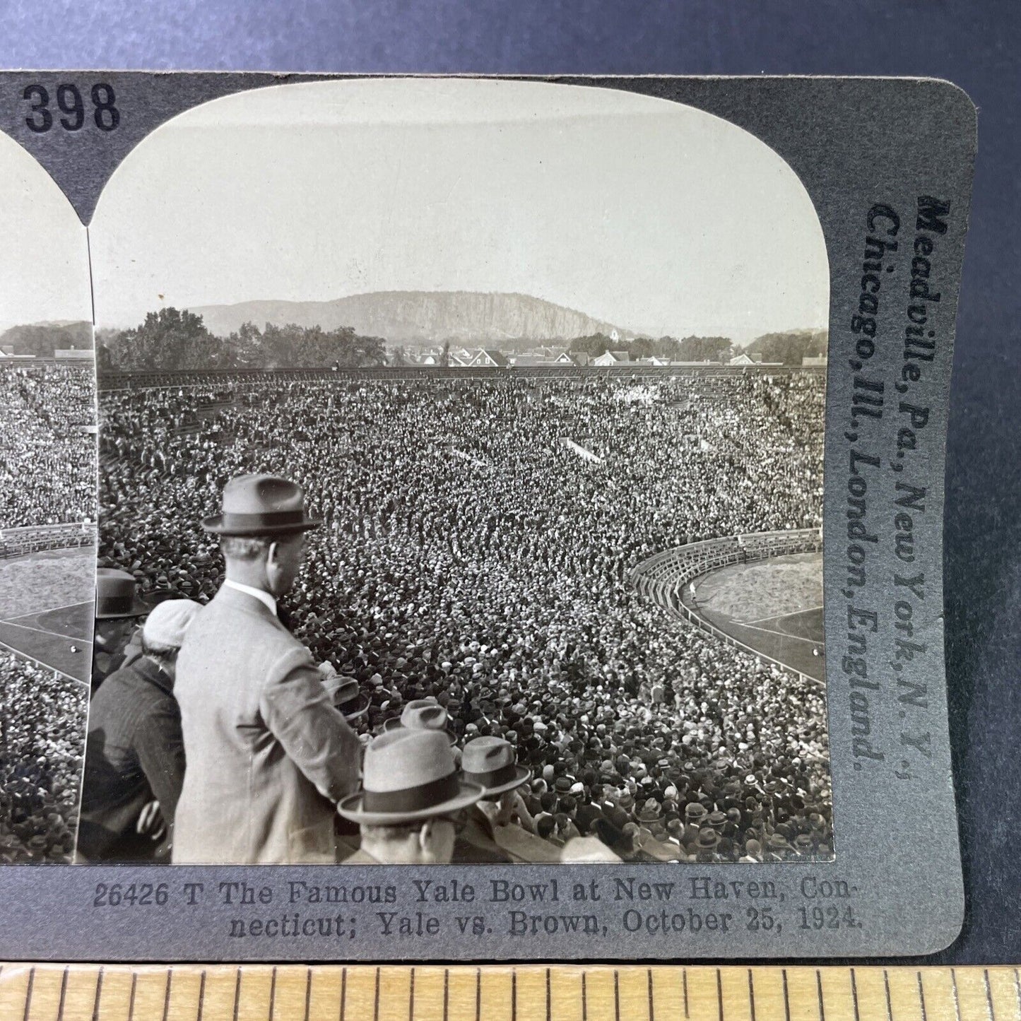 Antique 1924 Yale University College Football Game Stereoview Photo Card P3166