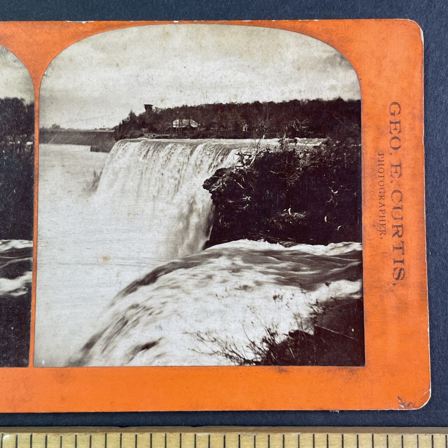 Niagara Falls From Goat Island Stereoview George Curtis Antique c1870s Y2426