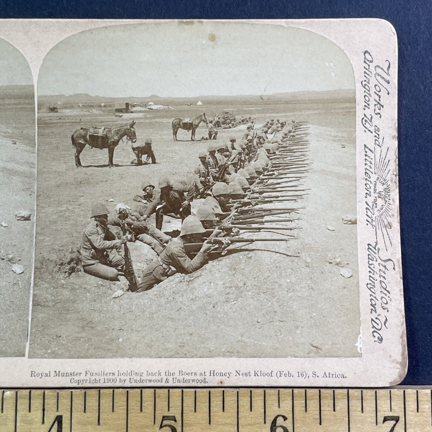 Trench Warfare Stereoview Boer War South Africa Antique c1900 X1651