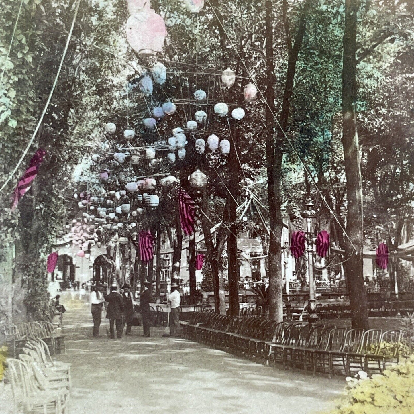 Grand Union Hotel Park Saratoga Springs NY Stereoview Antique c1885 X3828