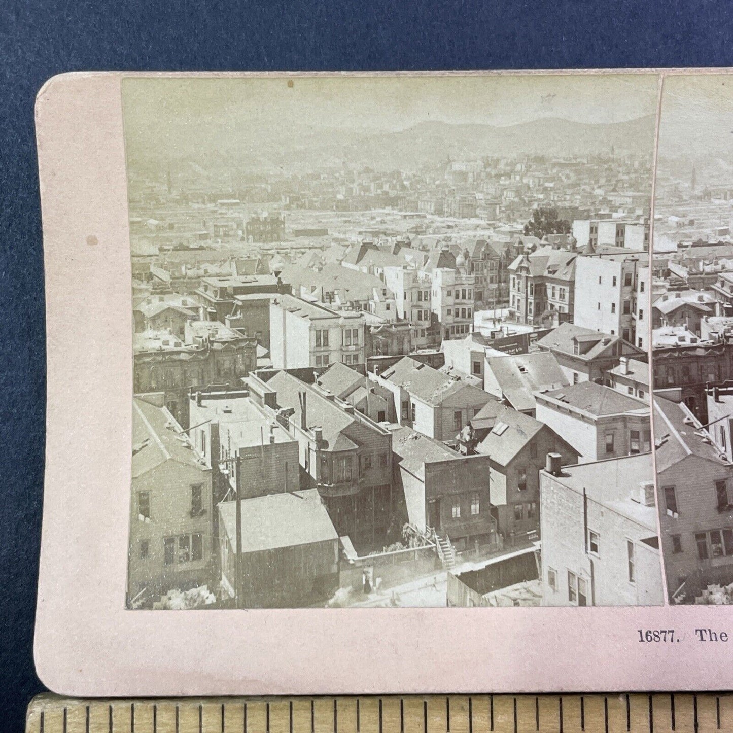 San Francisco Castro & Mission District Stereoview Photo Card Antique 1906 X806