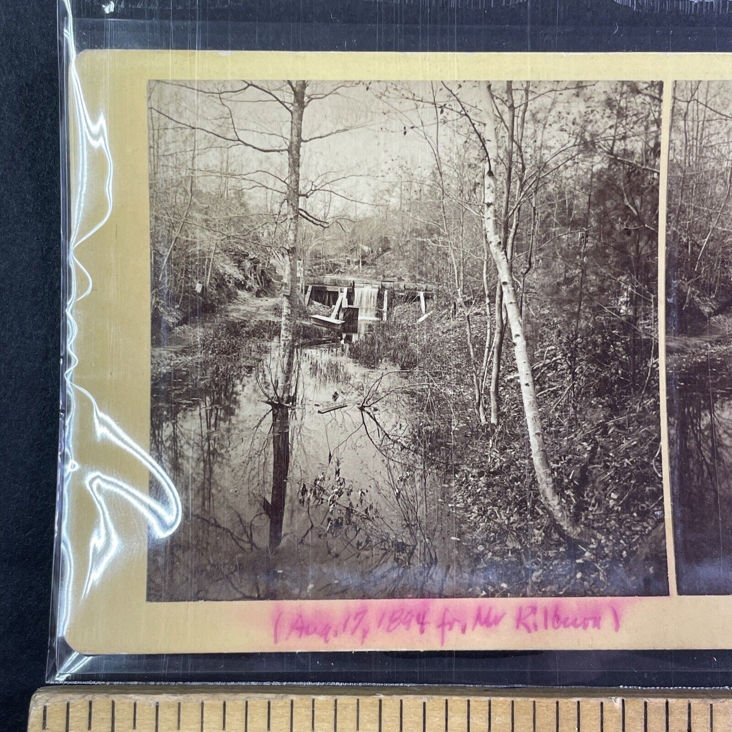 Meredith New Hampshire Stereoview SIGNED BY BENJAMIN KILBURN in 1894 c1878 Y2152